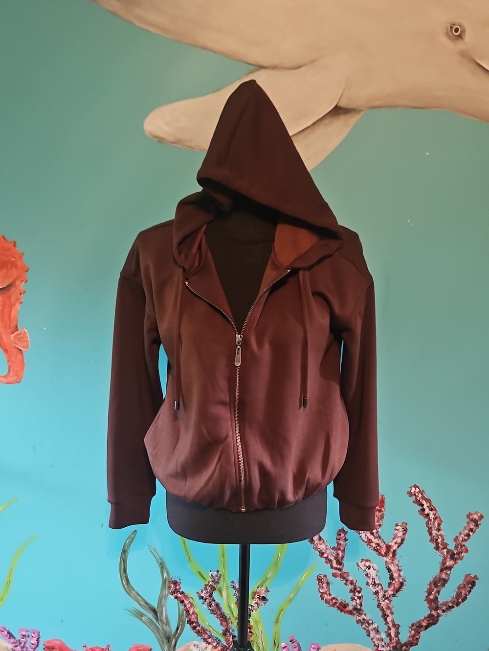 Brown Zip-Up Hoodie